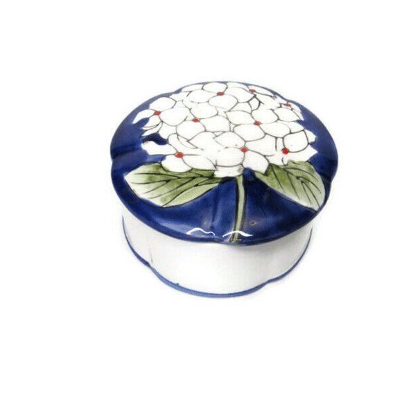Hydrangea Ceramic Trinket Box with Lid Irice Impor - Picture 11 of 11